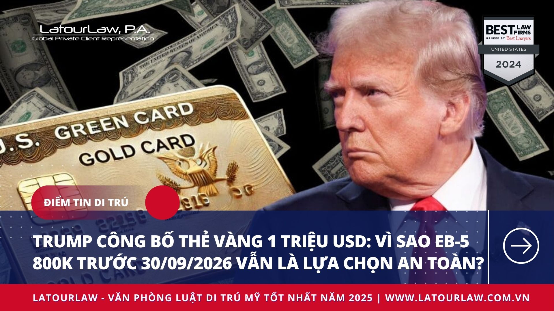 Trump Công Bố Thẻ Vàng 1 Triệu USD: Vì Sao EB-5 800K Trước 30/09/2026 Vẫn Là Lựa Chọn An Toàn?